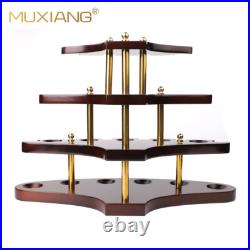 MUXIANG Wooden Tobacco Pipe Stand Rack Holder For 15 Briar Smoking Pipes Walnut
