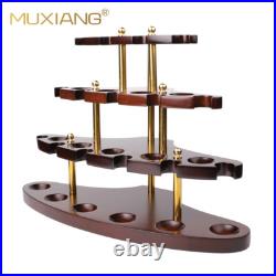 MUXIANG Wooden Tobacco Pipe Stand Rack Holder For 15 Briar Smoking Pipes Walnut