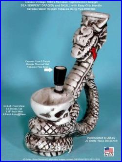Magic Fantasy Dragon Skull Ceramic Rumph Water Hookah Bong Tobacco Pipe 1875SE
