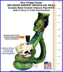 Magic Fantasy Dragon Skull Ceramic Rumph Water Hookah Bong Tobacco Pipe 1875 USA