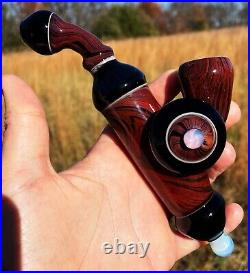 Mahogany Woodgrain Classic Styled Glass Cavalier Pipe