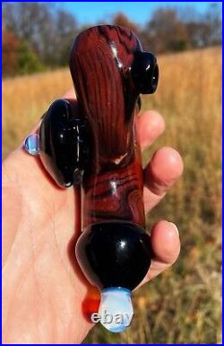 Mahogany Woodgrain Classic Styled Glass Cavalier Pipe