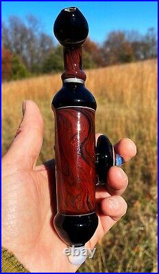 Mahogany Woodgrain Classic Styled Glass Cavalier Pipe