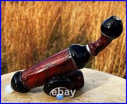 Mahogany Woodgrain Classic Styled Glass Cavalier Pipe