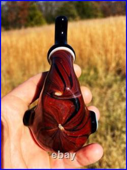 Mahogany Woodgrain Classic Styled Glass Stand Up Blowfish Pipe