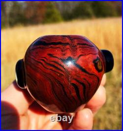 Mahogany Woodgrain Classic Styled Glass Stand Up Blowfish Pipe