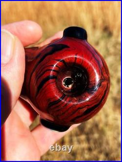 Mahogany Woodgrain Classic Styled Glass Stand Up Blowfish Pipe