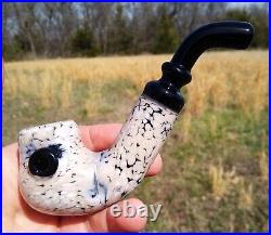 MarbleGlass Classic Styled Glass Bent Apple Sherlock Tobacco Pipe