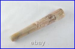 Marble Stone Smoking Pipe Hand Carved Weed Leaf Design New Unique Tobacco Pipe