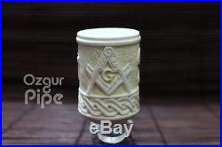 Masonic / Freemasonry Handmade Meerschaum Smoking Tobacco Pipe Pfeife Pipa