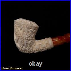 Masonic Meerschaum Pipes, Freemasonry Smoking Pipe, Freemason + CASE AGM223
