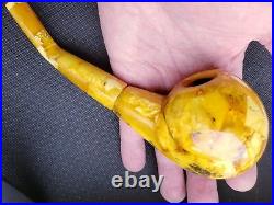 Massive Antique Vintage Butterscotch Baltic amber unused smoking pipe
