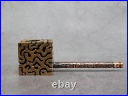 Maze Cube Metal Smoking Pipe, Bronze-Copper Smoking set, Spoon and Cleaning Tool