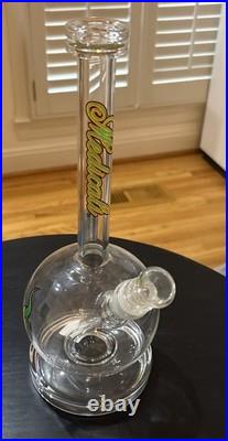 Medicali Glass Water Pipe Bong Clear Glass Tobacco Pipe with Flame Design