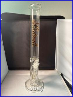 Medicali Glass Water Pipe Bong Clear Glass Tobacco Pipe with Flame Design