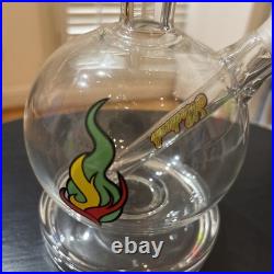 Medicali Glass Water Pipe Bong Clear Glass Tobacco Pipe with Flame Design