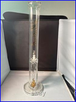 Medicali Glass Water Pipe Bong Clear Glass Tobacco Pipe with Flame Design