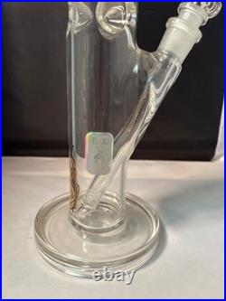 Medicali Glass Water Pipe Bong Clear Glass Tobacco Pipe with Flame Design