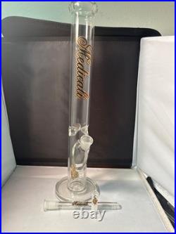 Medicali Glass Water Pipe Bong Clear Glass Tobacco Pipe with Flame Design