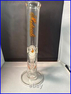 Medicali Glass Water Pipe Bong Clear Glass Tobacco Pipe with ORANGE Flame Design