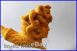 Medusa Meerschaum Tobacco Pipe Pfeife Pipa Collectible Handmade By F. Yavuz