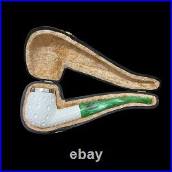 Meerschaum Pipe 925 silver handmade smoking tobacco pipe unsmoked pipe with fitt