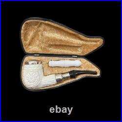 Meerschaum Pipe 925 silver smooth handmade smoking tobacco pipe unsmoked pipe