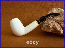 Meerschaum Pipe, Smoking Pipe Smooth Billard Shape with Fitted Case