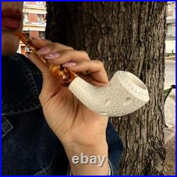 Meerschaum Pipe Stone Pipe Smoking Pipe Gift for Him Handmade Decorative