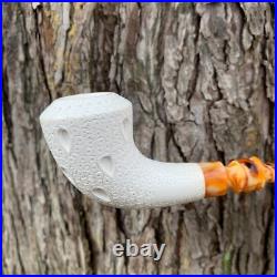 Meerschaum Pipe Stone Pipe Smoking Pipe Gift for Him Handmade Decorative