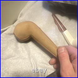 Meerschaum Poker Tobacco Pipe White Bowl Amber/Brown Stem with Fitted Case