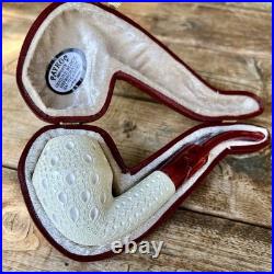 Meerschaum Teardrop Extra Tall Lattice Finish Bulldog Tobacco Pipe by Paykoc