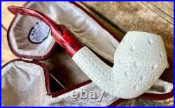 Meerschaum Teardrop Extra Tall Lattice Finish Bulldog Tobacco Pipe by Paykoc