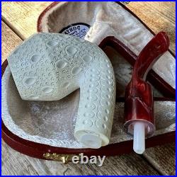 Meerschaum Teardrop Extra Tall Lattice Finish Bulldog Tobacco Pipe by Paykoc