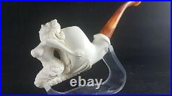 Mermaid meerschaum pipe, smoking pipe, hand carved pipe, block meerschaum