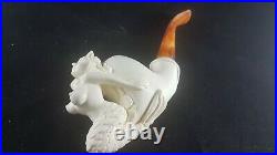 Mermaid special design meerschaum pipe, hand carved meerschaum smoking pipe
