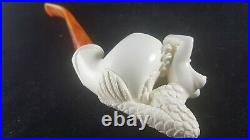 Mermaid special design meerschaum pipe, hand carved meerschaum smoking pipe