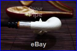 Moon And Naked Lady With 925 Silver Ring Collectible Meerschaum Smoking Pipe