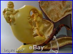 Moon Lady And Angel! Collectible Meerschaum Smoking Pipe Pfeife Pipa By Kenan