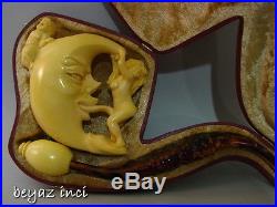 Moon Lady And Angel! Collectible Meerschaum Smoking Pipe Pfeife Pipa By Kenan