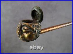 Moon Metal Pipe, Yokai, Bronze-Copper Smoking set, Spoon and Cleaning Tool