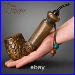 Mr. Brog HAND MADE WOODEN SMOKING EXTRA LARGE GIFT PIPE TOBACCO Qbryk Olive