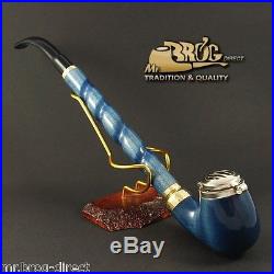 Mr. Brog original LONG smoking pipe nr. 13 blue smooth DEZERTER Hand made