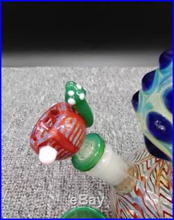 Mushroom Shaped Glass Bong 13.4 Hookah Water Smoking Pipe 5mm Colorful