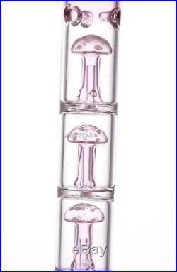 Mushroom style big Glass Bong Glass Water Pipes smoking pipes Triple Recycler