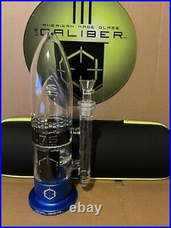 NEW BLUE 13.75 Caliber American Made USA Thick Glass Water Tobacco Pipe