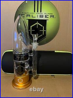 NEW GOLD 13.75 Caliber American Made USA Thick Glass Water Tobacco Pipe