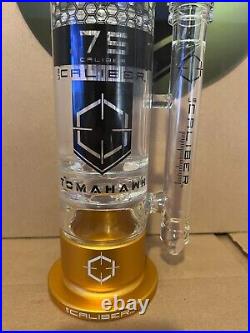NEW GOLD 16 Caliber Tomahawk American Made USA Thick Glass Water Tobacco Pipe