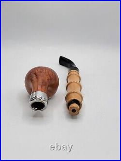 NEW RARE Tobacco Smoking Nirvana Wood Pipe With Bamboo Handle And Wood Bowl 10