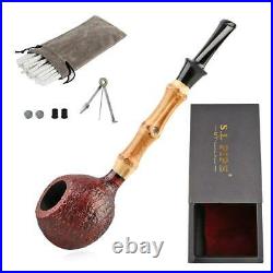 NEW Tobacco Briar Pipe Smoking Pipe Hand Portable Wooden Collectible Pipes Tools